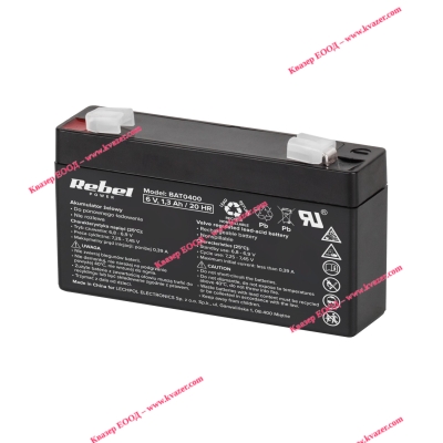 Акумулатор Rebel  6V 1.3Ah 97x24x51mm