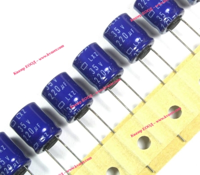 220uF 35V 10x13mm 105°C Кондензатор електролитен Nippon Chemi-Con LXZ