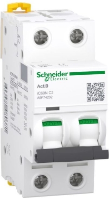 Автоматичен прекъсвач A9F74202 Acti9 iC60N 2P C2A SCHNEIDER ELECTRIC