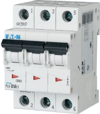 Автоматичен прекъсвач 3P 50A PL6-C50/3 EATON ELECTRIC