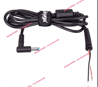 Кабел за захранване на лаптоп DELL с DC жак 4.5/3.0mm,  черен 0.5mm2 1.2m