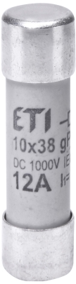 Предпазител 1000V DC за фотоволтаични панели ETI POLAM 002625106 CH 10x38mm gPV 12А