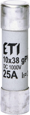 Предпазител 1000V DC за фотоволтаични панели ETI POLAM 002625139 CH 10x38mm gPV 25А
