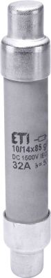 Предпазител 1000V DC за фотоволтаични панели ETI POLAM 002626235 CH 10/14x85mm gPV 25А