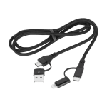 Кабел USB A/C (мъжко) - USB USB C/lightning (мъжко) (2+2) 1m 