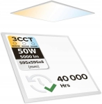056-018-0050 КВАДРАТЕН LED ПАНЕЛ 50W 5000Lm 3CCT/3000K/4000K/6500K  (59.5x59.5cm) HOROZ