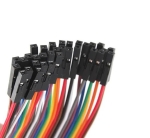 Лентов кабел 10 PIN цветен с конектори мъжки-женски, 20 см