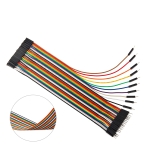 Лентов кабел 10 PIN цветен с конектори мъжки-женски, 20 см