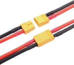 Букса захранваща dc xt60-f/m комплект мъжка+женска с кабел 4mm2 awg12