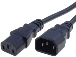 Кабел захранващ компютър - монитор (IEC C13 женски- IEC C14 мъжки) 3м. черен