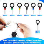 Комплект инструменти за демонтаж на терминали 139 части Eurokomp E6359 pin extractors