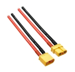 Букса захранваща dc xt60-f/m комплект мъжка+женска с кабел 4mm2 awg12