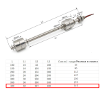 Двоен ниво ключ поплавък 400-315mm вертикален неръждаем 240VAC NO/NC