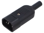 Захранваща букса, мъжка 3 PIN AC, C14, IEC 60320
