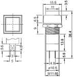 БУТОН PBS-12C 125V  3A ЗЕЛЕН , НОРМАЛНО ЗАТВОРЕН