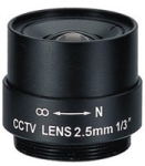 EVD0256F 1/3“ CCTV 2.5 mm, F2.0, CS mount, Fixed Iris Lens