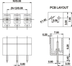 PCB КЛЕМА 15EDGVC-5P male pitch 3.81mm