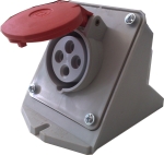CEE-гнездов индустриален контакт стенен с капак IP44, 400 V/ 16A, 4-полюсен (3P+E)