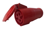 CEE-гнездов куплунг с капак, 230/400 V/ 16A, 5-полюсен червен IP44