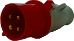 CEE-щифтов куплунг без капак, 230/400 V/ 16A, 4-полюсен (3P+E) червен IP44