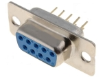 КУПЛУНГ D-SUB 9 PIN ЖЕНСКИ за PCB (платков монтаж) DB9BF