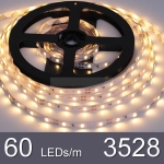 Топло бяла светодиодна лента, smd3528-60LED/m (1.9W/m) IP20