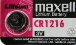 Бутонна батерия литиева CR1216 3V MAXELL