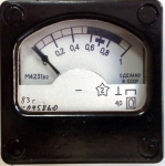 Амперметър 0-1VDC М4231.62 аналогов панелен 40x40mm