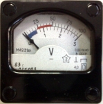 Волтметър 0-3VDC М4231.61 аналогов панелен 40x40mm