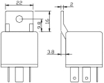 Реле FRC2C-DC12 автомобилно 50А, бобина 12V DC, контакти SPDT