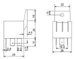 Реле LD-12P автомобилно 40А, бобина 12V DC, контакти SPDT