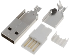 USBA-W Съединител USB A, мъжки прав за запояване на кабел