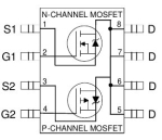 IRF7389PBF, IR транзистор униполарен, N/P-MOSFET, dual, HEXFET
