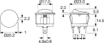 Ключ R13112B02BR2N2 SPST 6A/250VAC, 20A/12VDC червен ВКЛ-ИЗКЛ