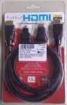 Кабел HDMI A мъжки-HDMI A мъжки, 1,5m + преходник HDMI - mini HDMI, HDMI - micro HDMI