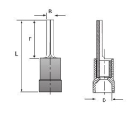 Кабелен накрайник иглен 0.25-0.75mm2, изолиран жълт, THOMAS & BETTS - RZP