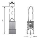 Кабелен накрайник кръгъл, мъжки, d4mm, 0,5-1,5mm2, изолиран червен THOMAS & BETTS - STA-KON - RABM