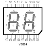 ДВОЙНА 7-СЕГМЕНТНА СВЕТОДИОДНА ИНДИКАЦИЯ VQE24D зелена