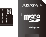 micro SD Card (SDHC) 16GB class 10 с SD адаптер ADATA