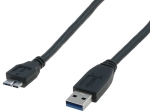 Кабел USB 3.0 AK-300116-010-S, USB A - USB B micro, 1m