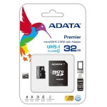 micro SD Card (SDHC) 32GB class 10 с SD адаптер ADATA