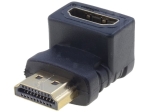 Ляв преходник HDMI гнездо 90°- HDMI щепсел