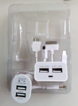EKA-Q70 универсално USB захранване 2.1A с 2 порта + кабели