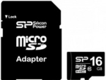 micro SD Card (SDHC) 16GB class 10 с SD адаптер Silicon Power
