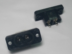 Захранваща букса мъжка за панел 2 PIN евро/ IEC 60320 C8, 250VAC, 2.5A