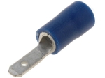 ST-034/B Кабелен накрайник плосък 2.8mm, 0.8mm, мъжки, 1.5-2.5кв.мм., изолиран син