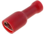 ST-012/R Кабелен накрайник плосък 4.8mm, 0.5mm, женски 0.5-1кв.мм., изолиран червен