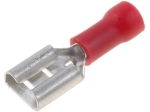 ST-005/R Кабелен накрайник плосък 6.3mm, 0.8mm, женски 0.5-1кв.мм., изолиран червен