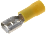 ST-005/Y Кабелен накрайник плосък 6.3mm, 0.8mm, женски 4-6кв.мм., изолиран жълт