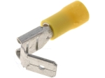 ST-020/Y Кабелен накрайник плосък 6.3mm, 0.8mm, женски/мъжки 4-6кв.мм., изолиран жълт